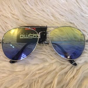 New- Yellow and blue aviator sunglasses